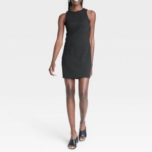 A New Day Black Women's Rib Racer Shift Dress